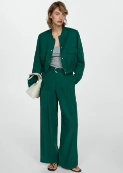 MANGO Kurtki*Kurtka z lyocellu z kieszeniami