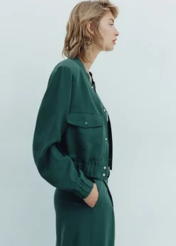 MANGO Kurtki*Kurtka z lyocellu z kieszeniami