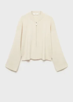 MANGO Kurtki|Piżamy*Kurtka z prążkowanej dzianiny na zamek