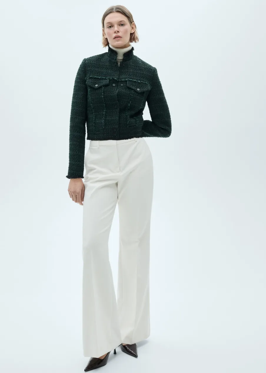 MANGO Kurtki*Kurtka z tweedu z wysokim kołnierzem