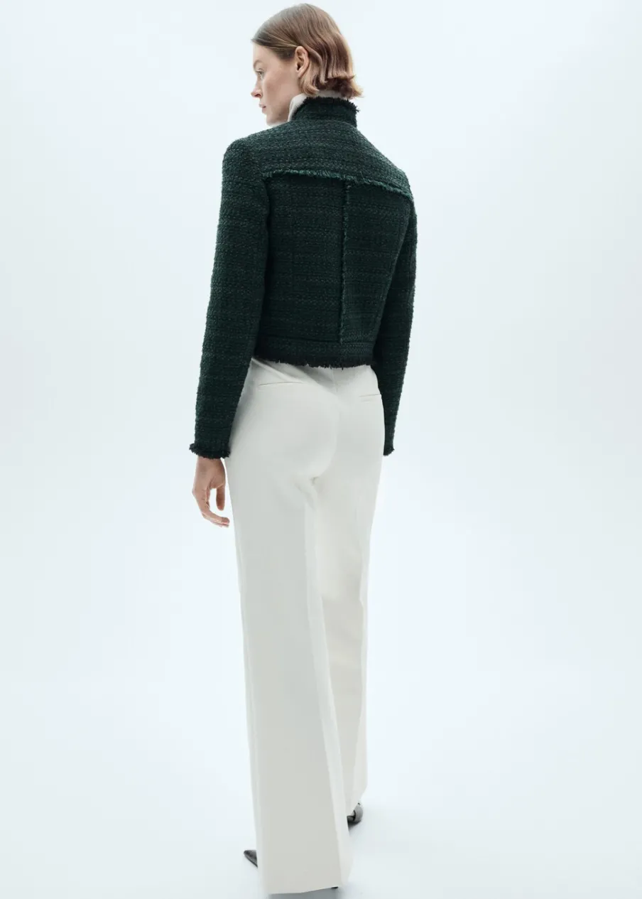 MANGO Kurtki*Kurtka z tweedu z wysokim kołnierzem