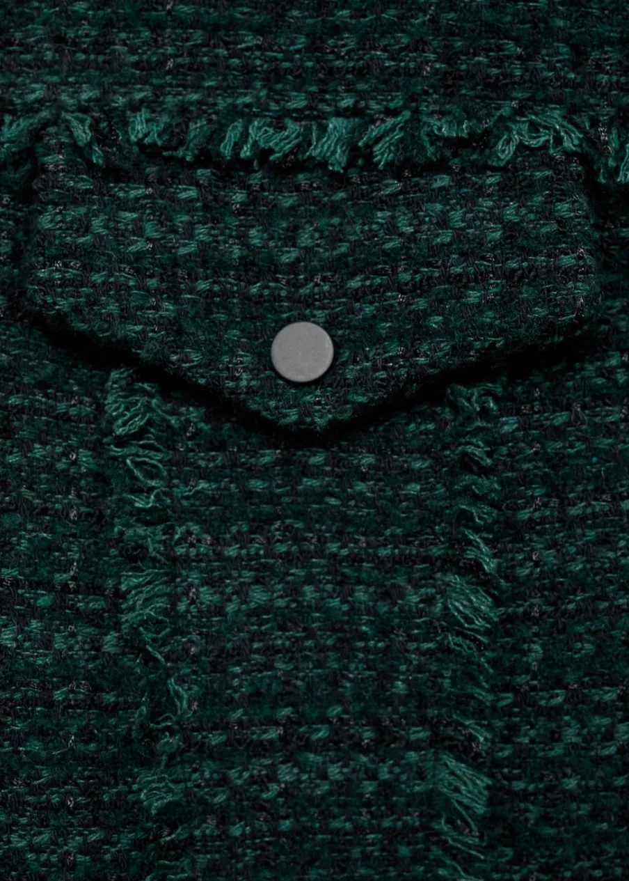 MANGO Kurtki*Kurtka z tweedu z wysokim kołnierzem