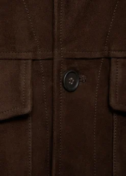 MANGO Kurtki I Koszule Wierzchnie|Skóra*Kurtka z zamszowej skóry z kieszeniami
