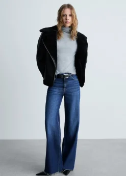 MANGO Płaszcze|Kurtki*Kurtka ze sztucznej skóry z kożuszkiem