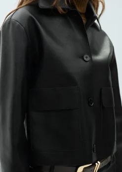 MANGO Płaszcze|Kurtki*Kurtka ze sztucznej skóry z kieszeniami