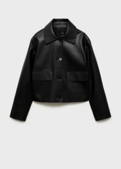 MANGO Płaszcze|Kurtki*Kurtka ze sztucznej skóry z kieszeniami