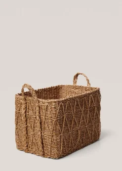 MANGO Kosze Do Sypialni|Kosze Do Salonu*Kwadratowy koszyk z uchwytami 42 x 32 cm