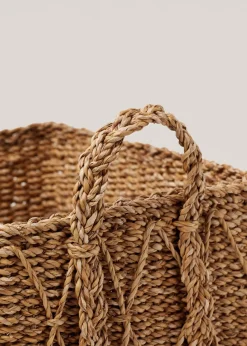 MANGO Kosze Do Sypialni|Kosze Do Salonu*Kwadratowy koszyk z uchwytami 42 x 32 cm