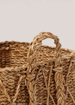 MANGO Kosze Do Sypialni|Kosze Do Salonu*Kwadratowy koszyk z uchwytami 32 x 24 cm