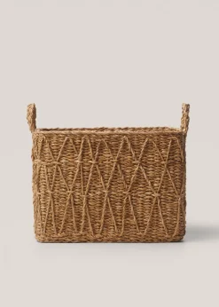 MANGO Kosze Do Sypialni|Kosze Do Salonu*Kwadratowy koszyk z uchwytami 37 x 27 cm