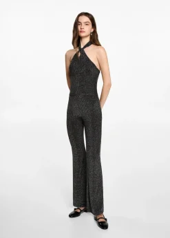 MANGO Spodnie*Legginsy flare z lureksu