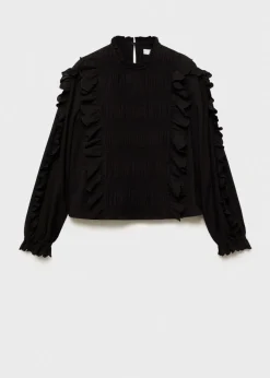 MANGO Koszule I Bluzki*Lejąca bluzka z marszczeniem