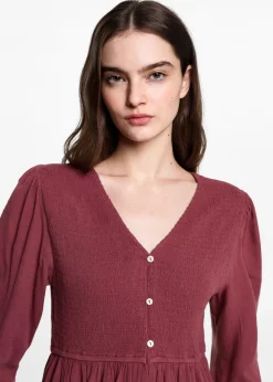 MANGO Koszule I Bluzki*Lejąca bluzka z marszczeniem