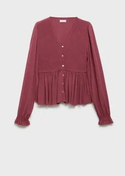 MANGO Koszule I Bluzki*Lejąca bluzka z marszczeniem