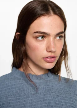 MANGO Koszule I Bluzki*Lejąca bluzka z marszczeniem