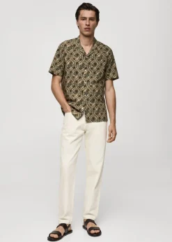 MANGO Koszule*Lejąca koszula regular fit z nadrukiem