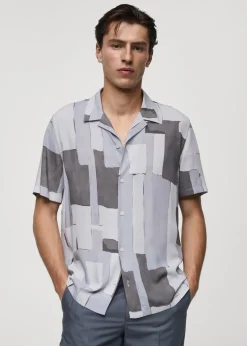 MANGO Koszule*Lejąca koszula regular fit z nadrukiem