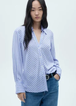 MANGO Koszule I Bluzki*Lejąca koszula w pasy