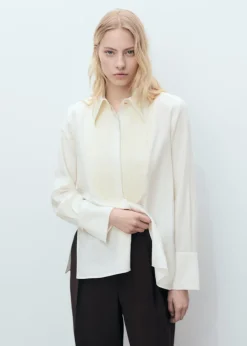 MANGO Koszule I Bluzki*Lejąca koszula z kontrastową wstawką