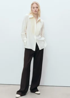 MANGO Koszule I Bluzki*Lejąca koszula z kontrastową wstawką
