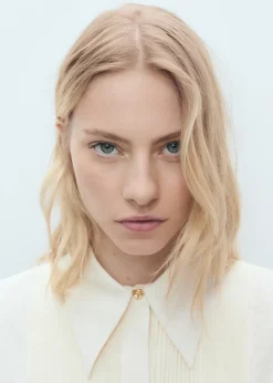 MANGO Koszule I Bluzki*Lejąca koszula z kontrastową wstawką