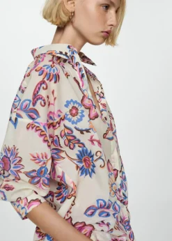 MANGO Koszule I Bluzki*Lejąca koszula z kwiatowym wzorem