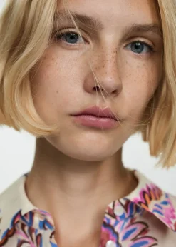 MANGO Koszule I Bluzki*Lejąca koszula z kwiatowym wzorem