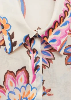 MANGO Koszule I Bluzki*Lejąca koszula z kwiatowym wzorem