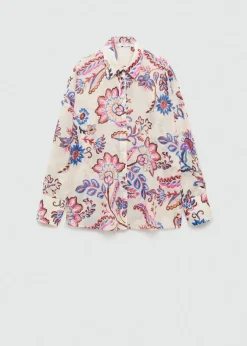 MANGO Koszule I Bluzki*Lejąca koszula z kwiatowym wzorem