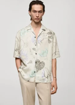 MANGO Koszule*Lejąca koszula z kwiatowym wzorem