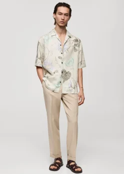 MANGO Koszule*Lejąca koszula z kwiatowym wzorem