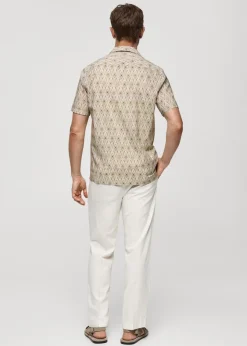 MANGO Koszule*Lejąca koszula z nadrukiem i kołnierzykiem bowling