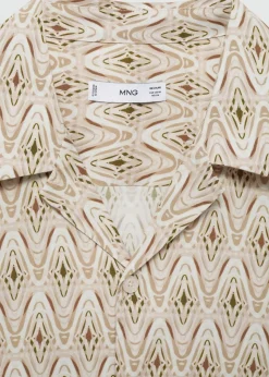 MANGO Koszule*Lejąca koszula z nadrukiem i kołnierzykiem bowling