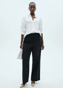 MANGO Koszule I Bluzki*Lejąca koszula zapinana na guziki