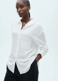 MANGO Koszule I Bluzki*Lejąca koszula zapinana na guziki