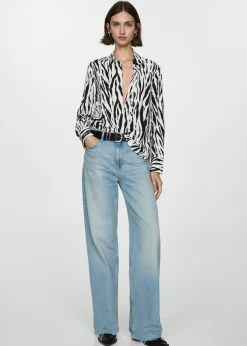 MANGO Koszule I Bluzki*Lejąca koszula ze wzorem