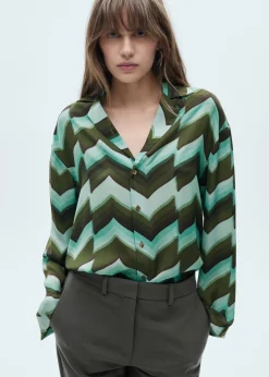 MANGO Koszule I Bluzki*Lejąca koszula ze wzorem