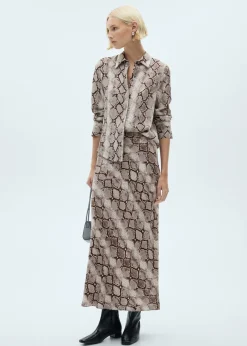 MANGO Koszule I Bluzki*Lejąca koszula ze zwierzęcym wzorem