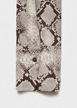 MANGO Koszule I Bluzki*Lejąca koszula ze zwierzęcym wzorem