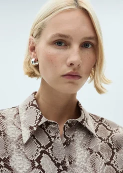 MANGO Koszule I Bluzki*Lejąca koszula ze zwierzęcym wzorem