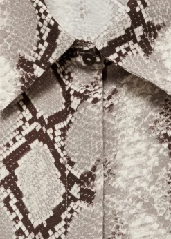 MANGO Koszule I Bluzki*Lejąca koszula ze zwierzęcym wzorem