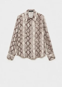 MANGO Koszule I Bluzki*Lejąca koszula ze zwierzęcym wzorem