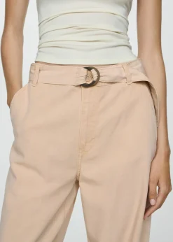 MANGO Dżinsy|Spodnie*Lejące spodnie wideleg z paskiem