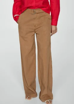 MANGO Dżinsy|Spodnie*Lejące spodnie wideleg z paskiem