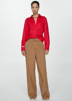 MANGO Dżinsy|Spodnie*Lejące spodnie wideleg z paskiem