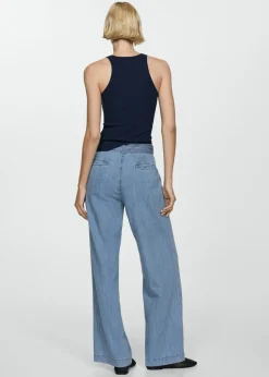MANGO Dżinsy|Spodnie*Lejące spodnie wideleg z paskiem