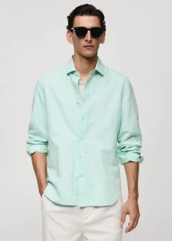 MANGO Koszule*Lniana koszula o klasycznym kroju