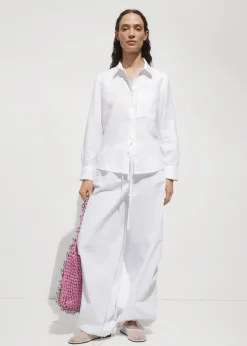 MANGO Koszule I Bluzki*Lniana koszula z kieszenią