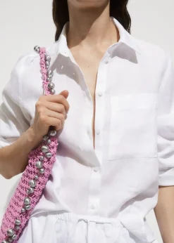 MANGO Koszule I Bluzki*Lniana koszula z kieszenią