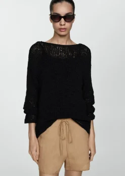 MANGO Krótkie Spodenki*Lniane szorty o prostym kroju